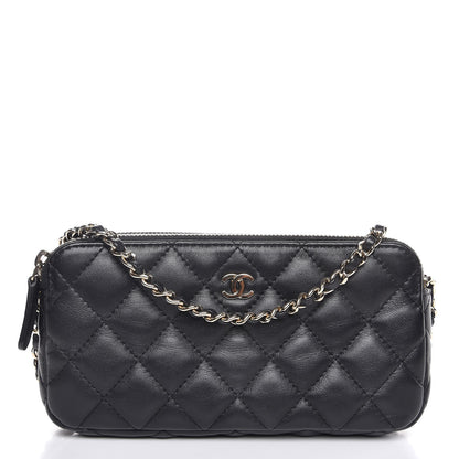 Chanel Lambskin Quilted Small Clutch With Chain Black 1 of 11