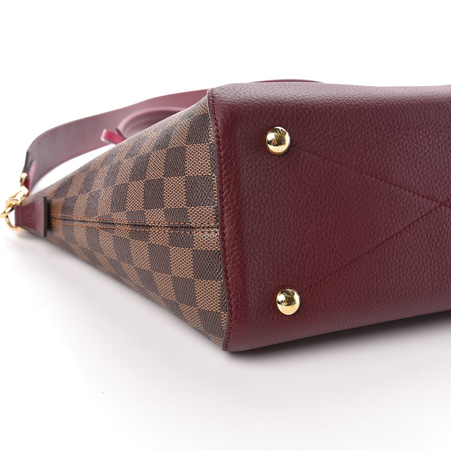 Louis Vuitton Damier Ebene Cuir Taurillon Hyde Park Fuchsia 9 of 10