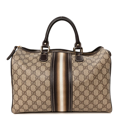 Gucci GG Plus Monogram Web Medium Joy Boston Dark Brown 1 of 11