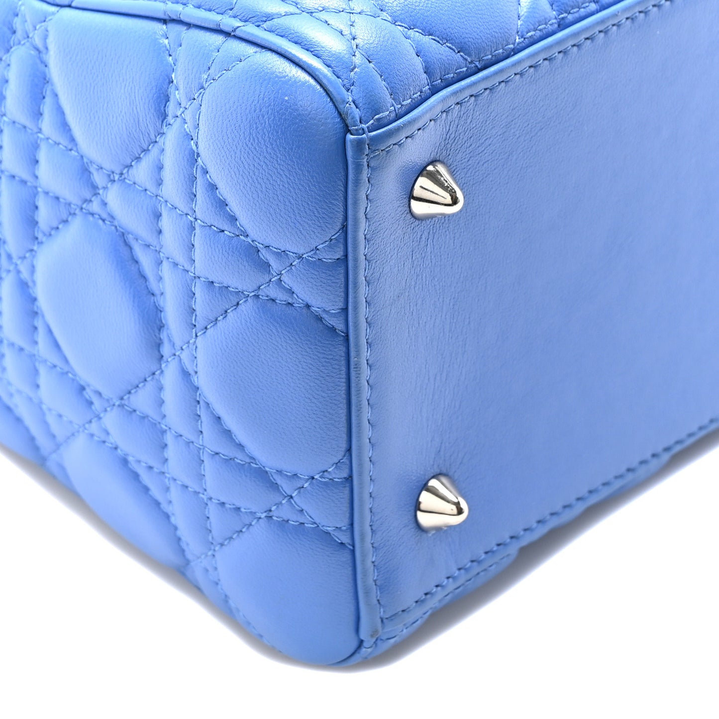 Lambskin Cannage Medium Lady Dior Blue Persan