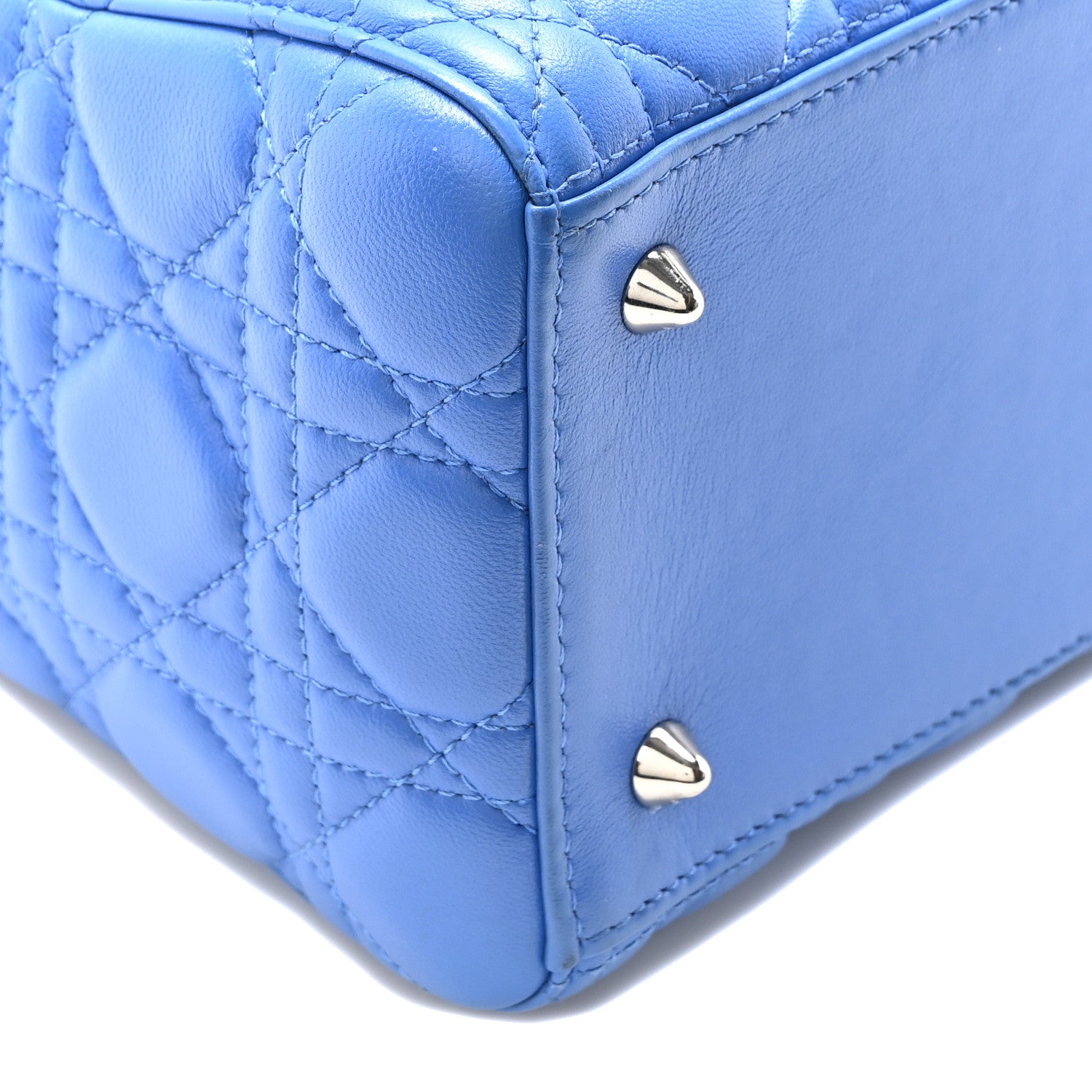 Christian Dior Lambskin Cannage Medium Lady Dior Blue Persan 9 of 10