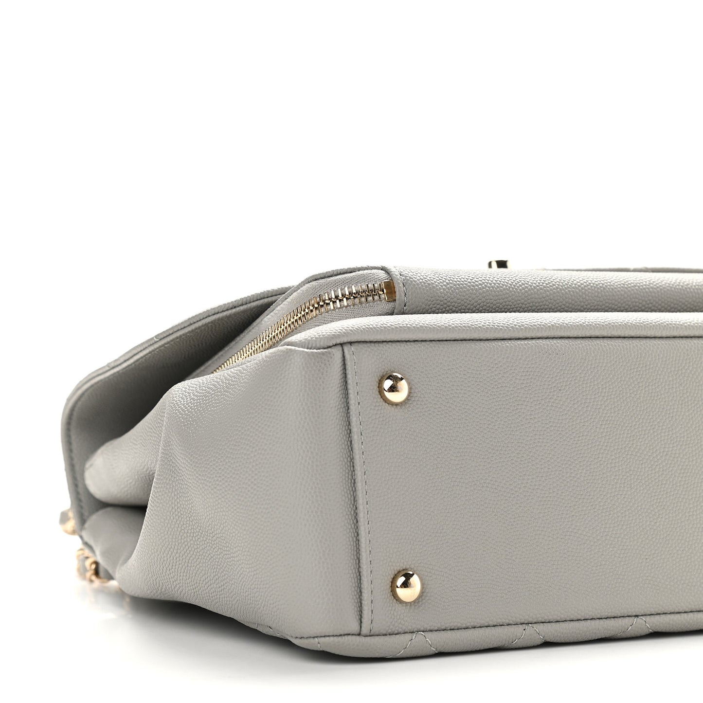Caviar Quilted Large Business Affinity Flap Grey