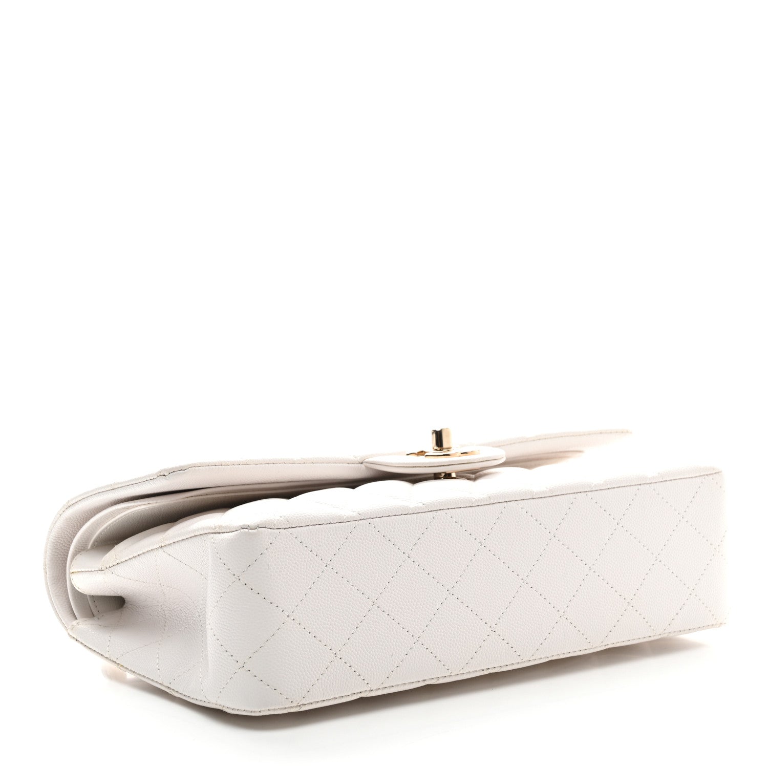 Chanel Caviar Quilted Medium Double Flap White 4 of 10