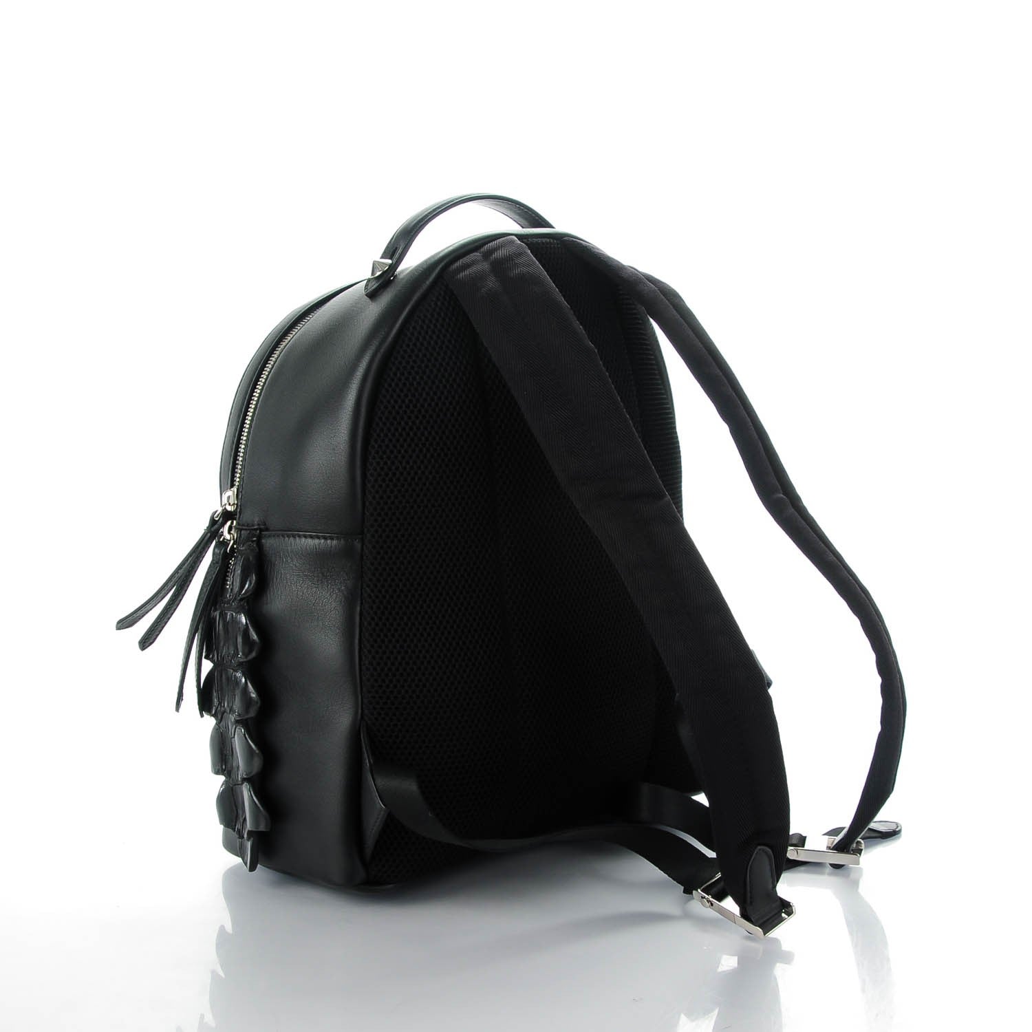 Fendi Vitello Dolce Croc Tail Backpack Black 3 of 8