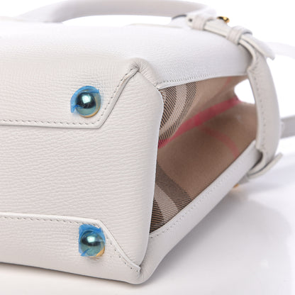 Burberry Grainy Calfskin House Check Small Banner Tote Chalk White 12 of 13