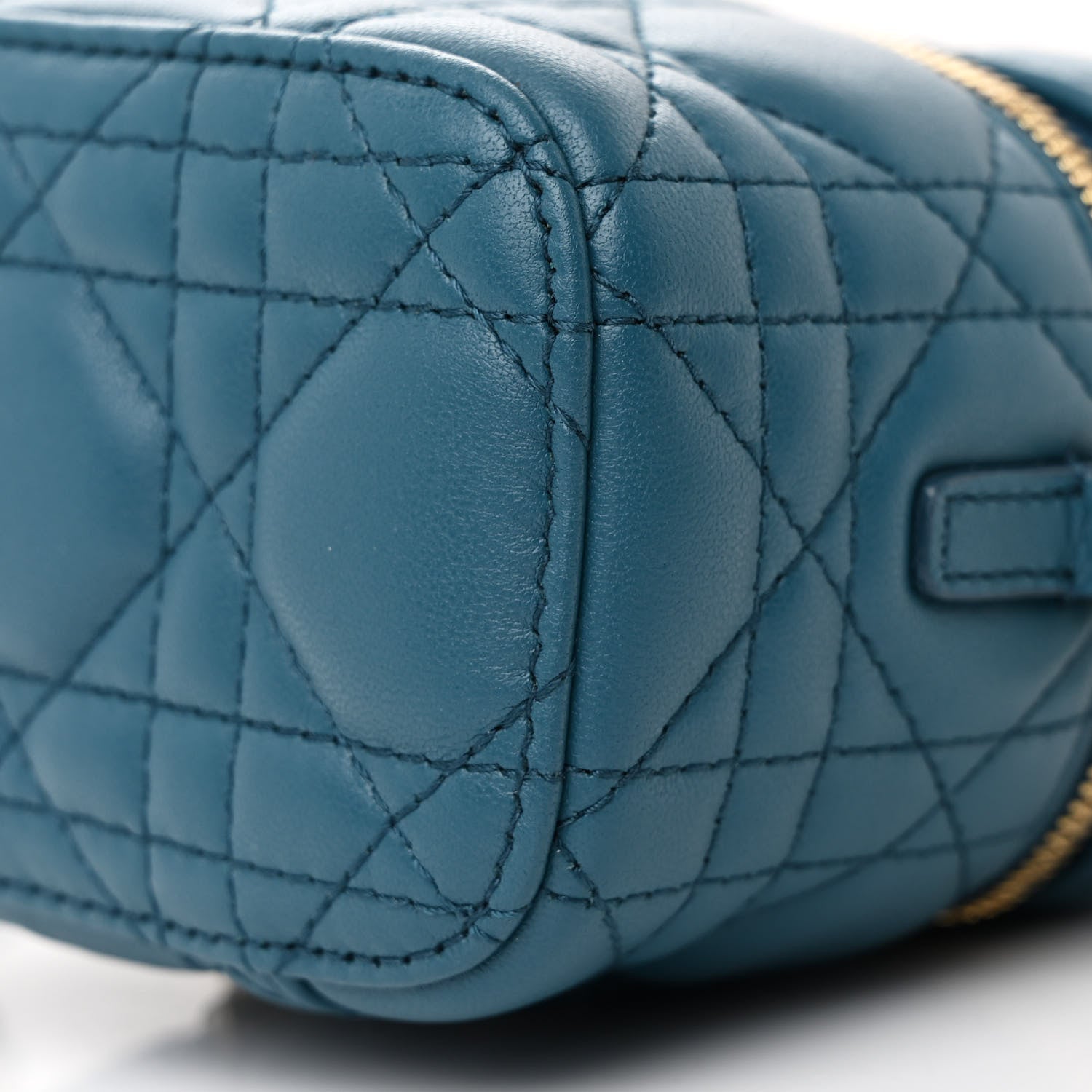 Christian Dior Lambskin Cannage Micro Lady Dior Vanity Case Deep Ocean 10 of 10