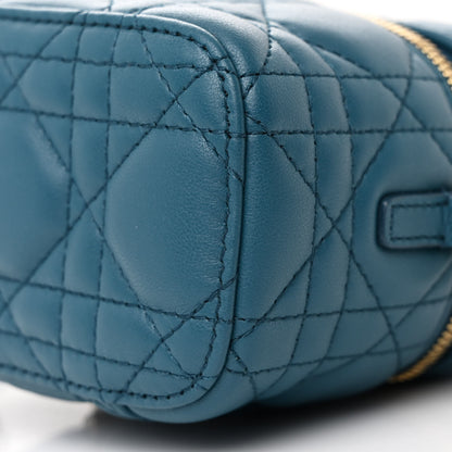 Christian Dior Lambskin Cannage Micro Lady Dior Vanity Case Deep Ocean 10 of 10