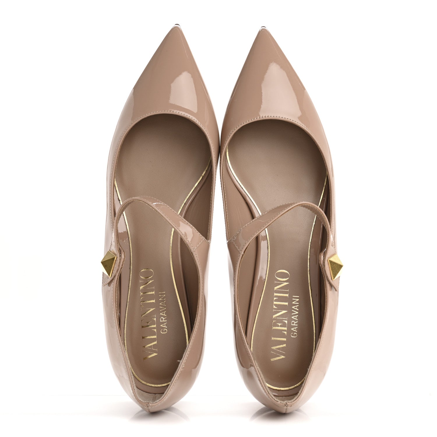 Valentino Garavani Patent Tiptoe Ballerina Flats 37 Rose Cannelle 2 of 9