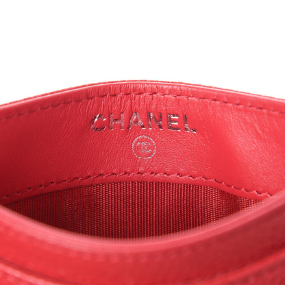 Chanel Caviar Timeless CC Card Holder Wallet Dark Red 6 of 9