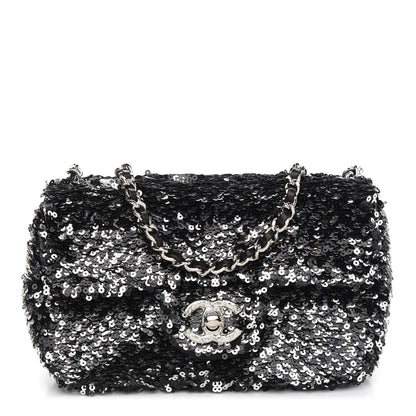 Chanel Sequin Rectangular Flap Black 1 of 10
