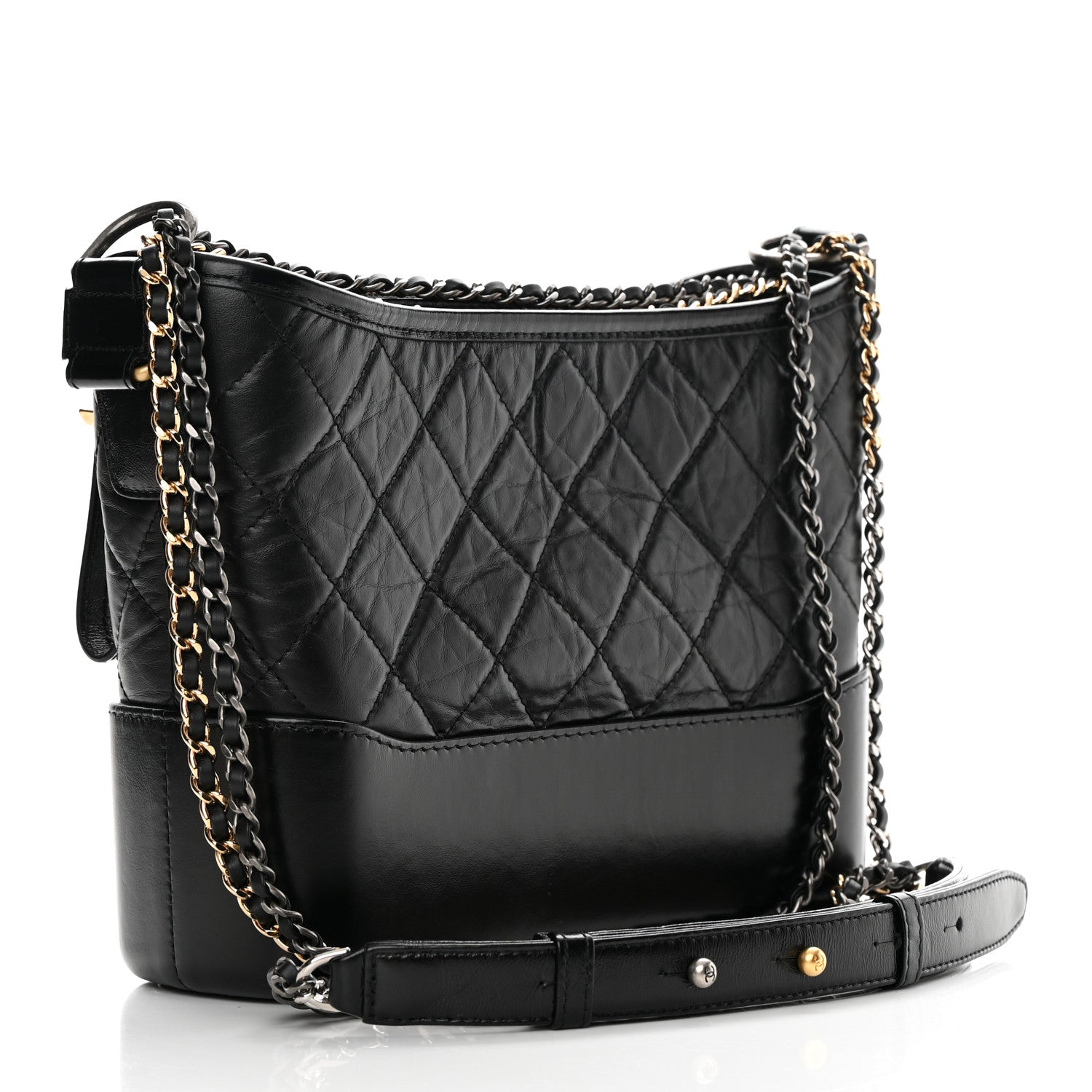 Chanel Aged Calfskin Quilted New Medium Gabrielle Hobo Black 3 of 11