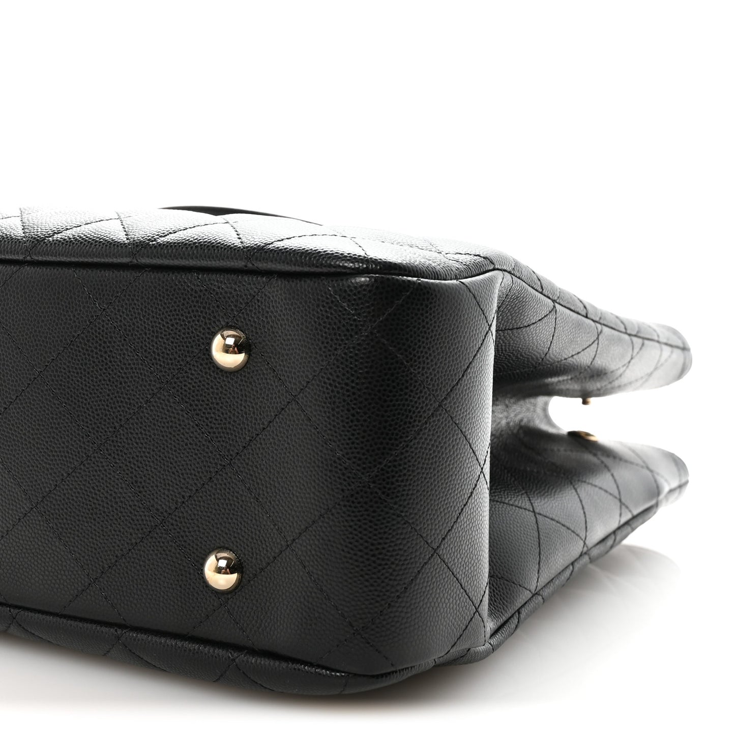 Caviar Quilted Large Shopping Tote Black