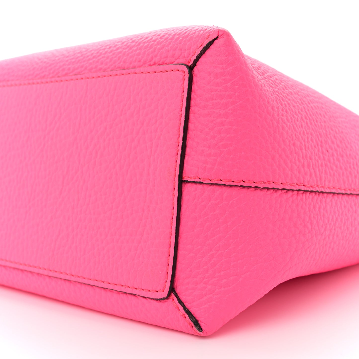 Grainy Calfskin Remington Tote Neon Pink