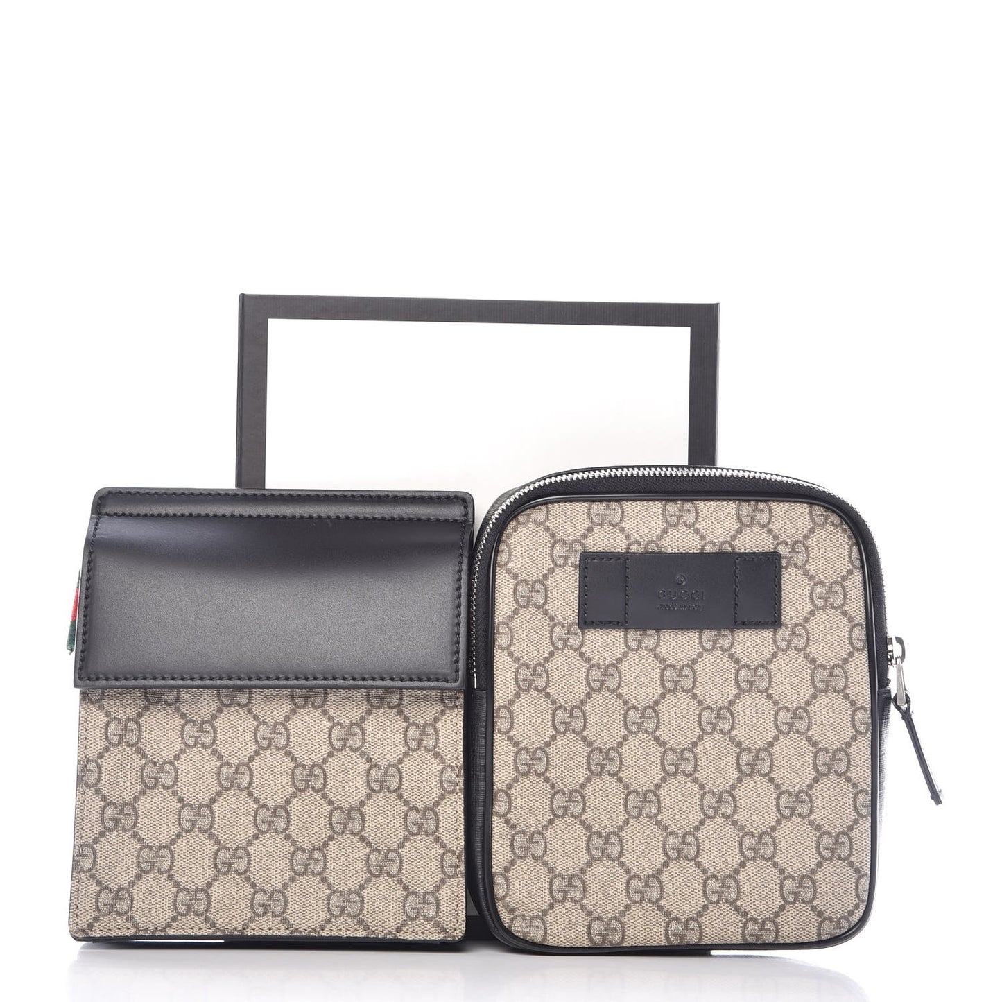 GG Supreme Monogram Web Belt Bag Black