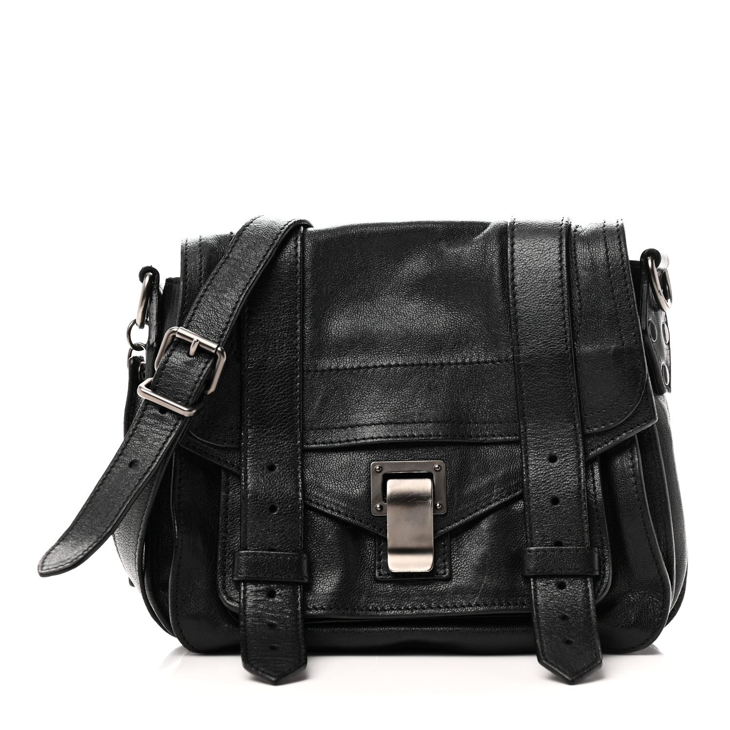 Proenza Schouler Lambskin PS1 Pouch Messenger Black 1 of 11