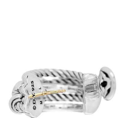 David Yurman Sterling Silver Diamond Buckle Crossover Shrimp Earrings 4 of 4