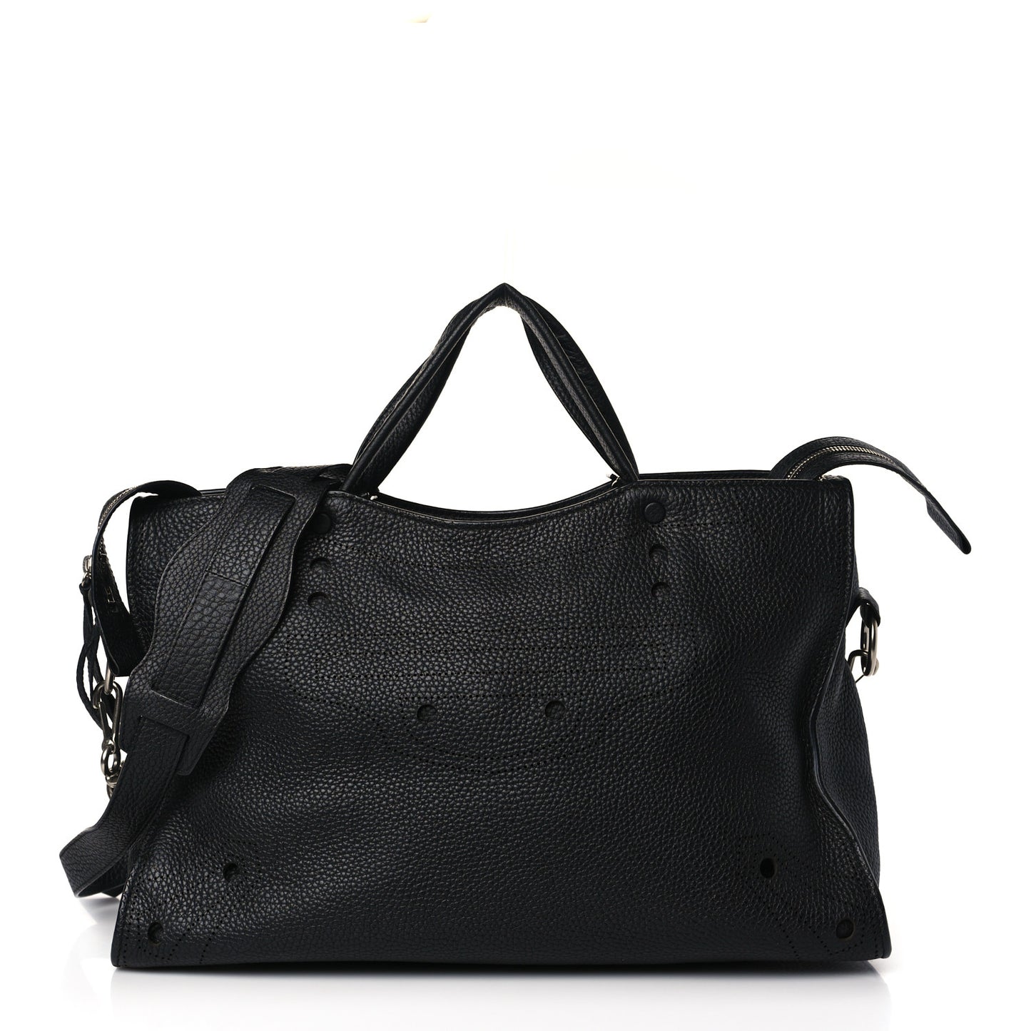 Veau Grana Perforated Blackout Hardware City Black