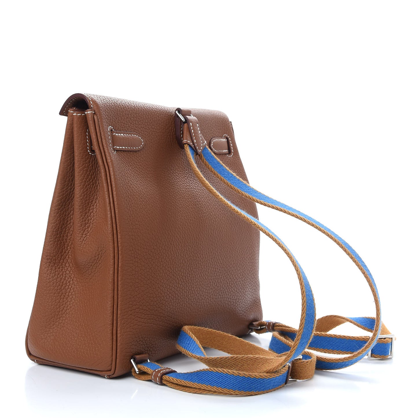Taurillon Clemence Kelly Amazone Ado Backpack 22 Gold Bleu Zellige Caramel
