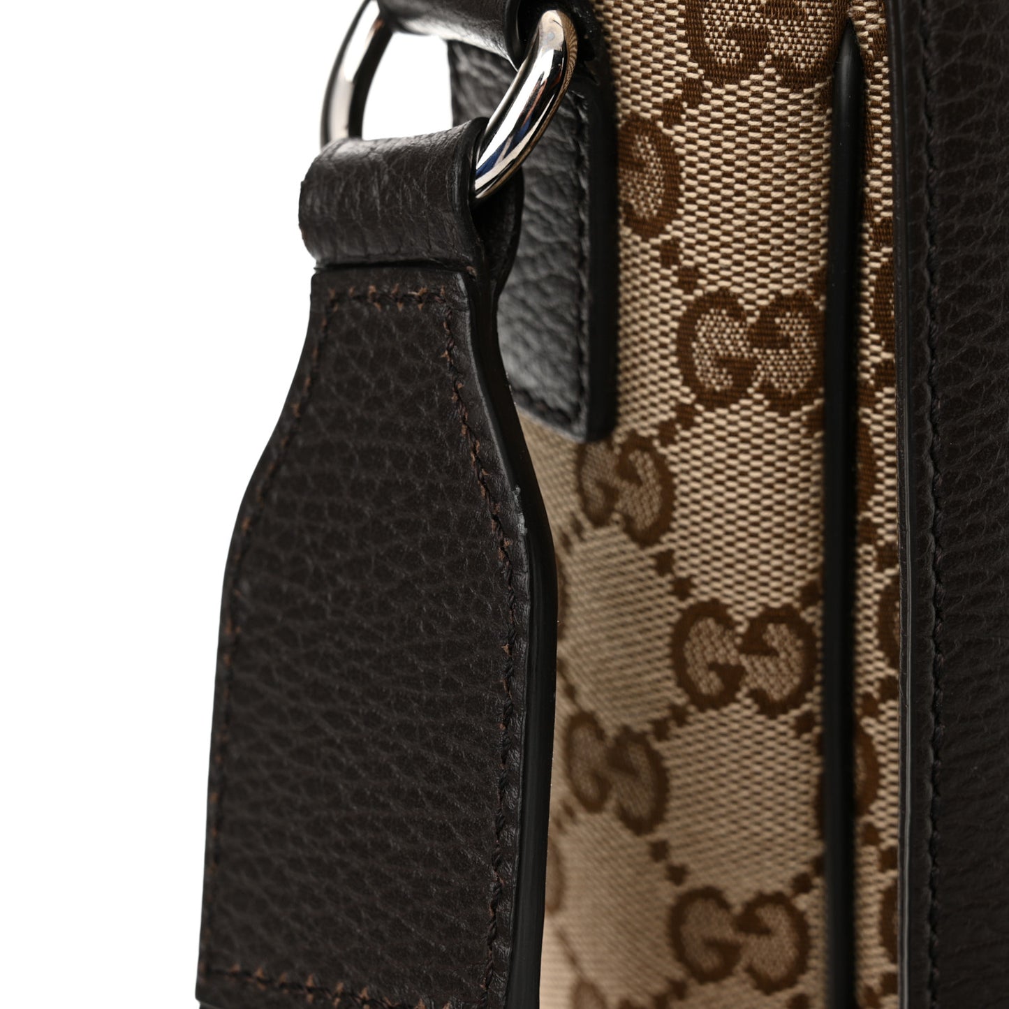 Monogram Large Flap Messenger Bag Beige Dark Brown