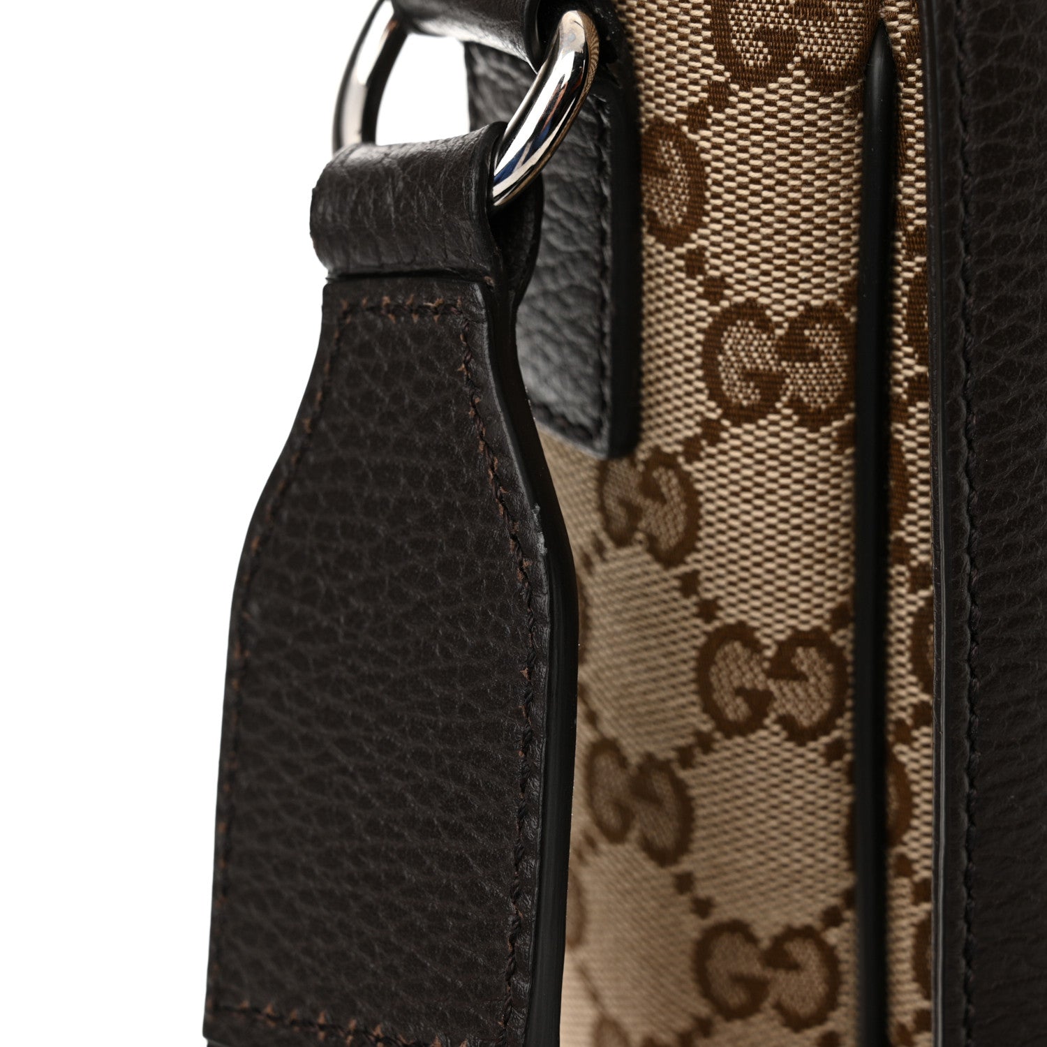 Gucci Monogram Large Flap Messenger Bag Beige Dark Brown 11 of 12