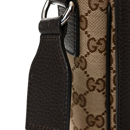 Gucci Monogram Large Flap Messenger Bag Beige Dark Brown 11 of 12