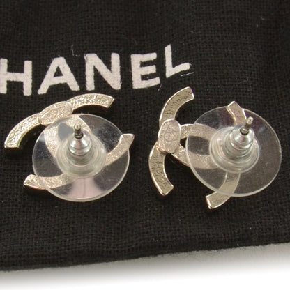 Chanel Crystal CC Logo Earrings Silver 3 of 3