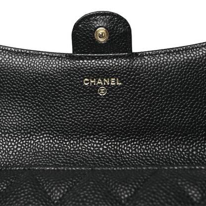 Chanel Caviar Quilted Large Gusset Flap Wallet Black 6 of 11