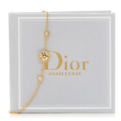 Christian Dior 18K Yellow Gold Diamond Mother of Pearl 3 Station Rose Des Vents Bracelet 5 of 5