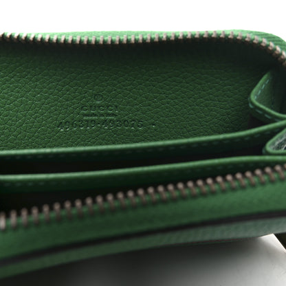 Gucci Calfskin Logo Zip Around Card Case Green 6 of 7