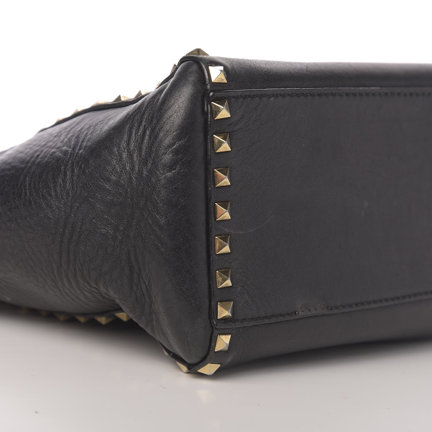 Valentino Garavani Vitello Rockstud Double Handle Tote Black 12 of 15