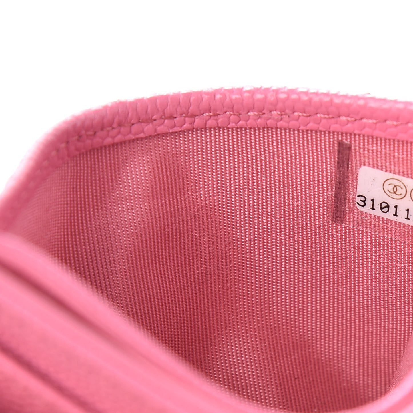 Caviar Quilted Card Holder Pink