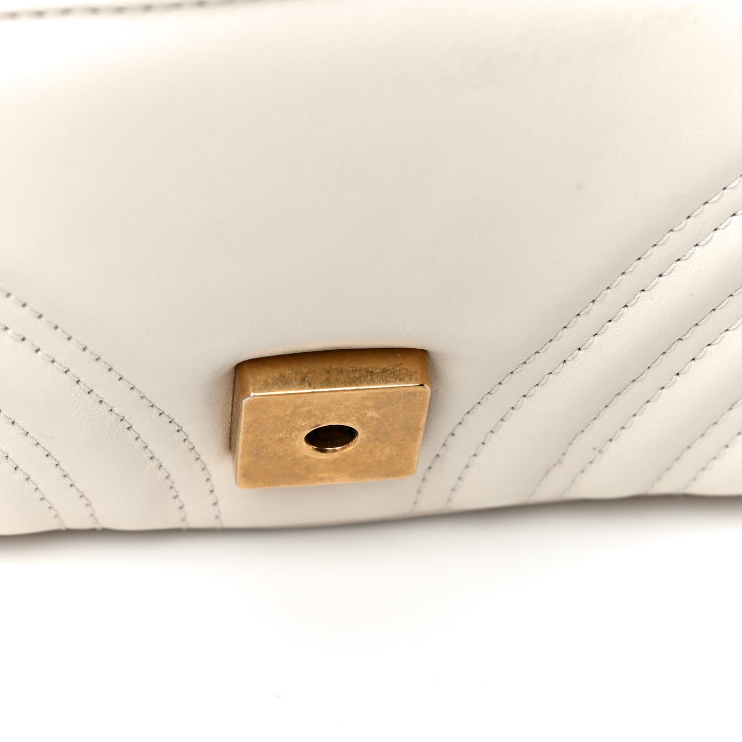 Calfskin Matelasse Mini GG Marmont Shoulder Bag White