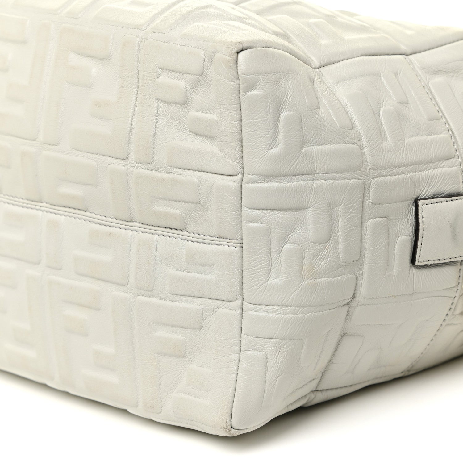 Fendi Nappa FF 1974 Embossed Small Boston White 10 of 19