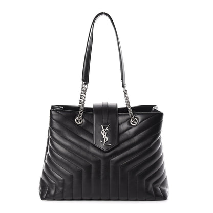 Saint Laurent Calfskin Y Quilted Monogram Large Loulou Shopper Black 1 of 11