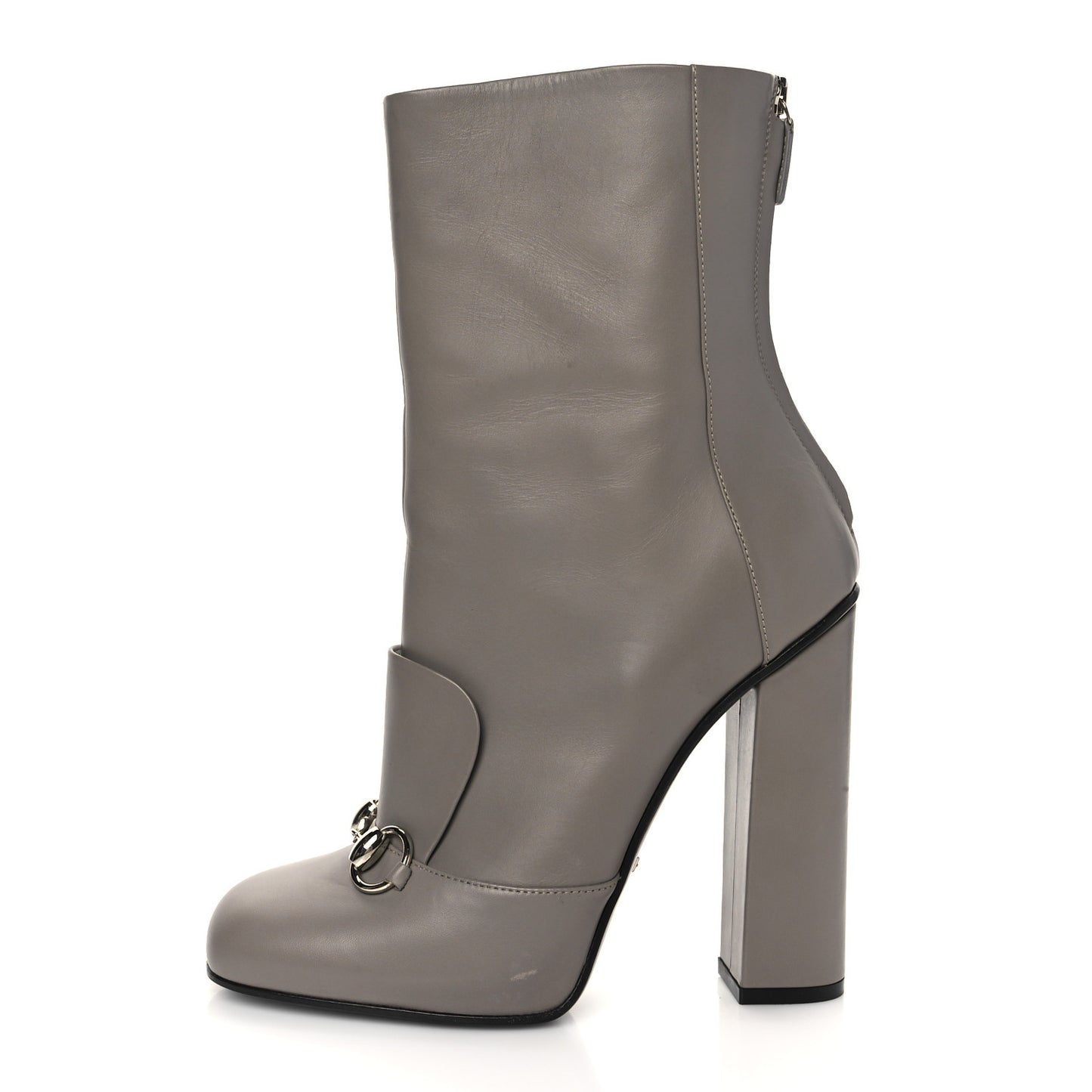 Calfskin Twiggy Horsebit Boot 39 Storm Grey