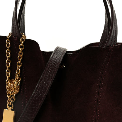 Chloe Suede Small Spin Tote Deep Violine 9 of 11