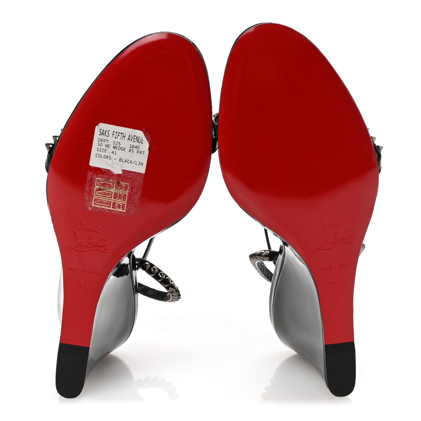 Patent Calfskin So Me Spike 85 Wedge Sandals 41 Black