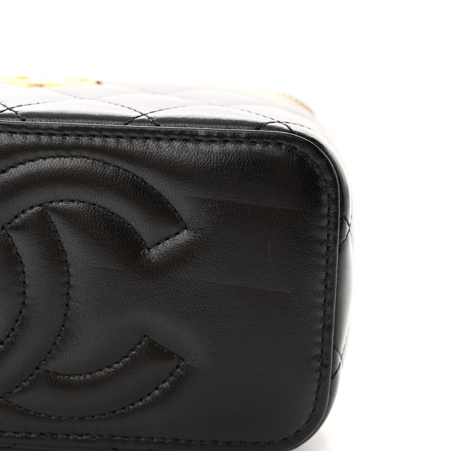 Chanel Lambskin Quilted Small CC Dynasty Vanity Case With Chain Black 12 of 13