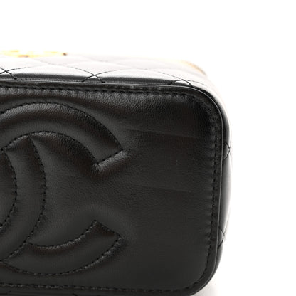 Chanel Lambskin Quilted Small CC Dynasty Vanity Case With Chain Black 12 of 13
