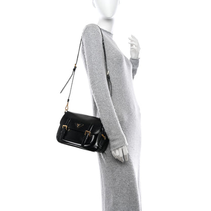 Prada Saffiano Vernice Messenger Bag Black 2 of 17