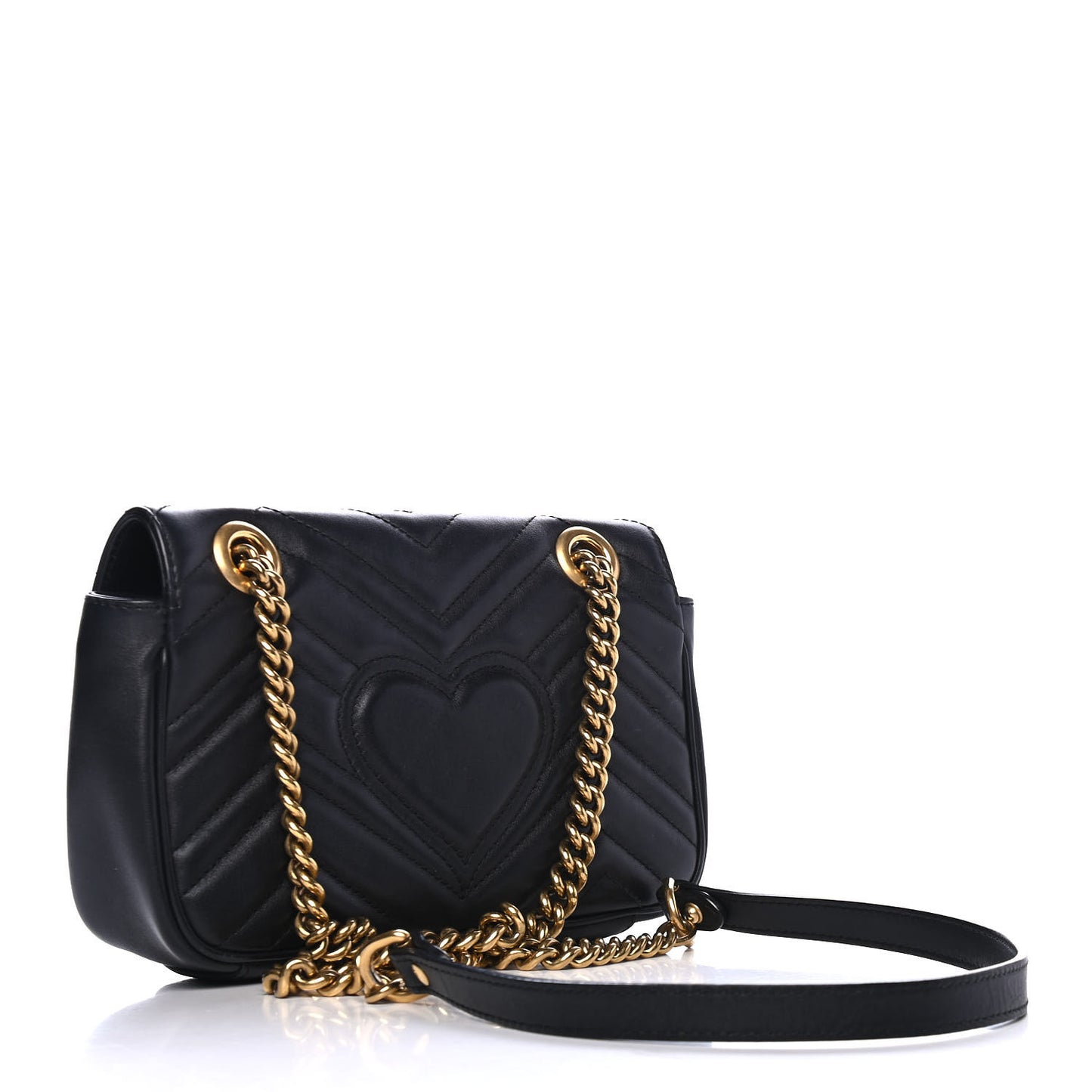 Calfskin Matelasse Mini GG Marmont Shoulder Bag Black