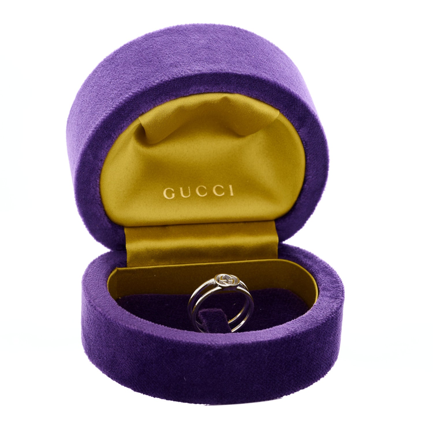 Gucci Sterling Silver 6mm Interlocking G Open Band Ring 58 8.25 4 of 4