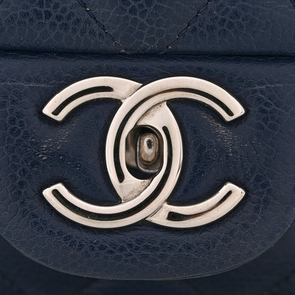Chanel Caviar Quilted Maxi Double Flap Navy Blue 11 of 14
