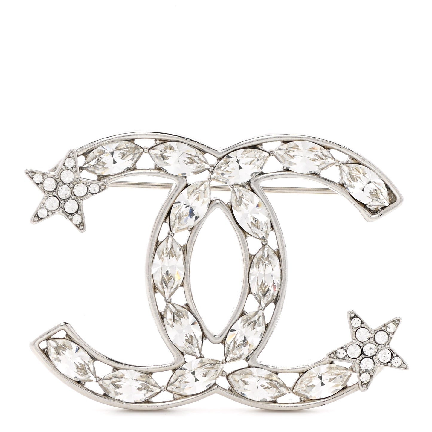 Crystal Starfall CC Brooch Silver