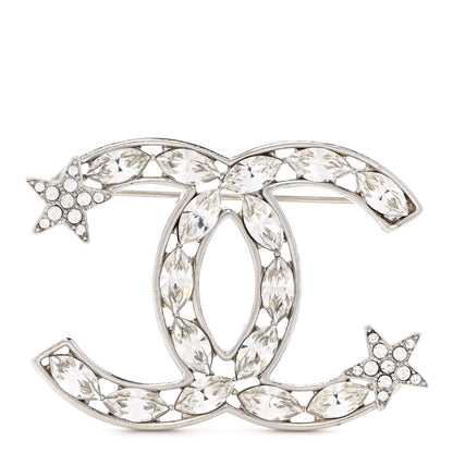 Chanel Crystal Starfall CC Brooch Silver 1 of 4