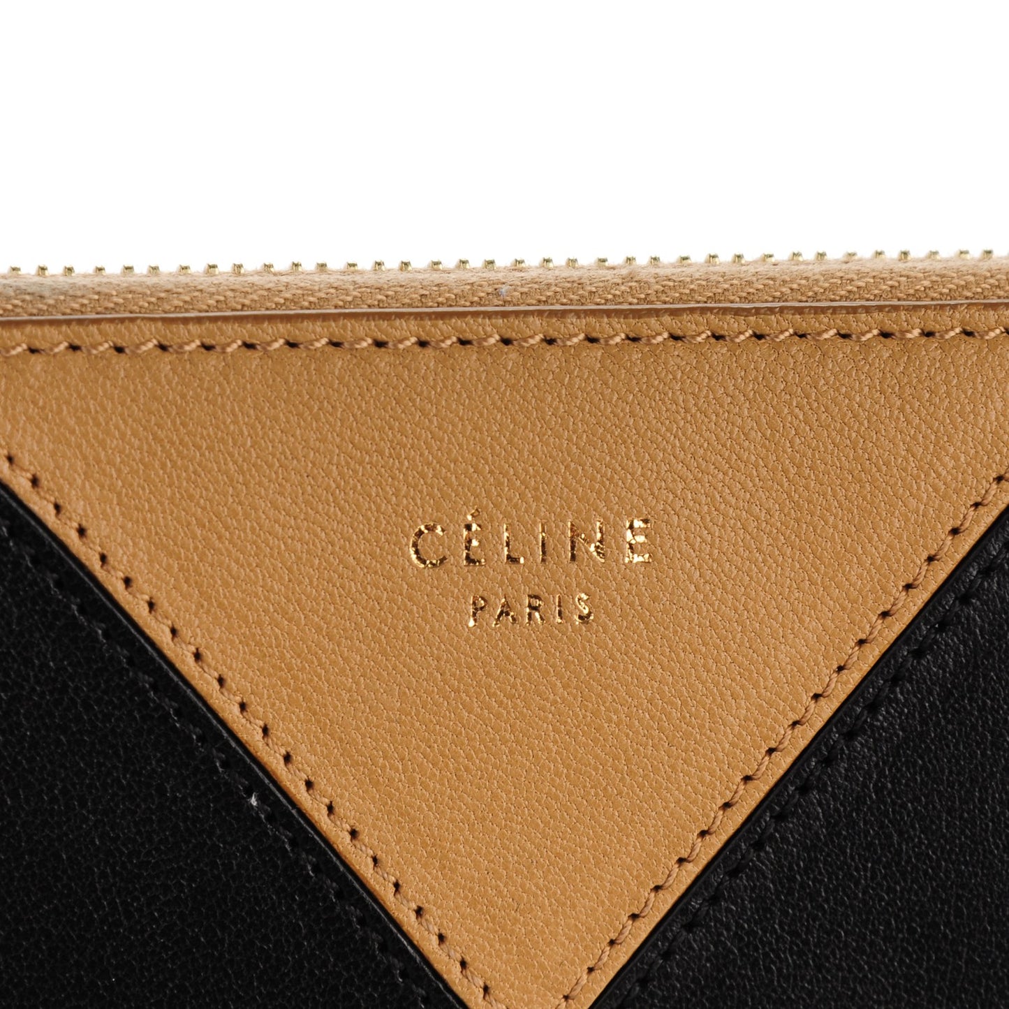 Lambskin Bi-Color Coeur iPad Clutch Black Camel