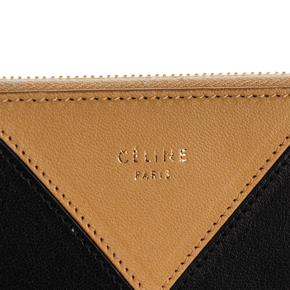Celine Lambskin Bi-Color Coeur iPad Clutch Black Camel 6 of 9