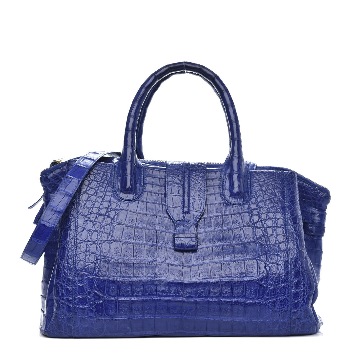 Crocodile Cristina Satchel Electric Blue