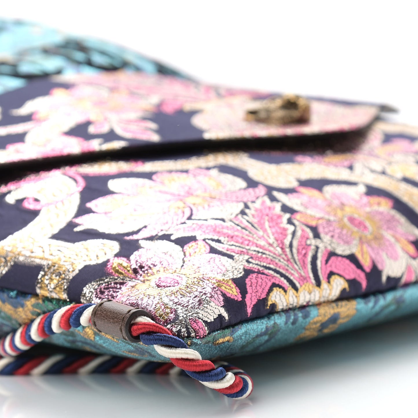 Brocade Embroidered Drawstring Backpack Multicolor