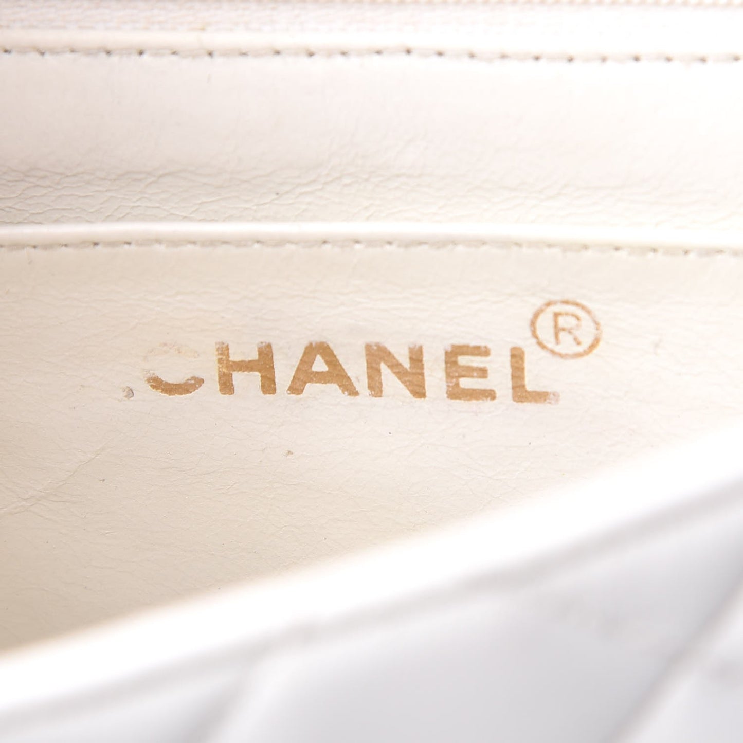 Lambskin Quilted Medium Single Flap White